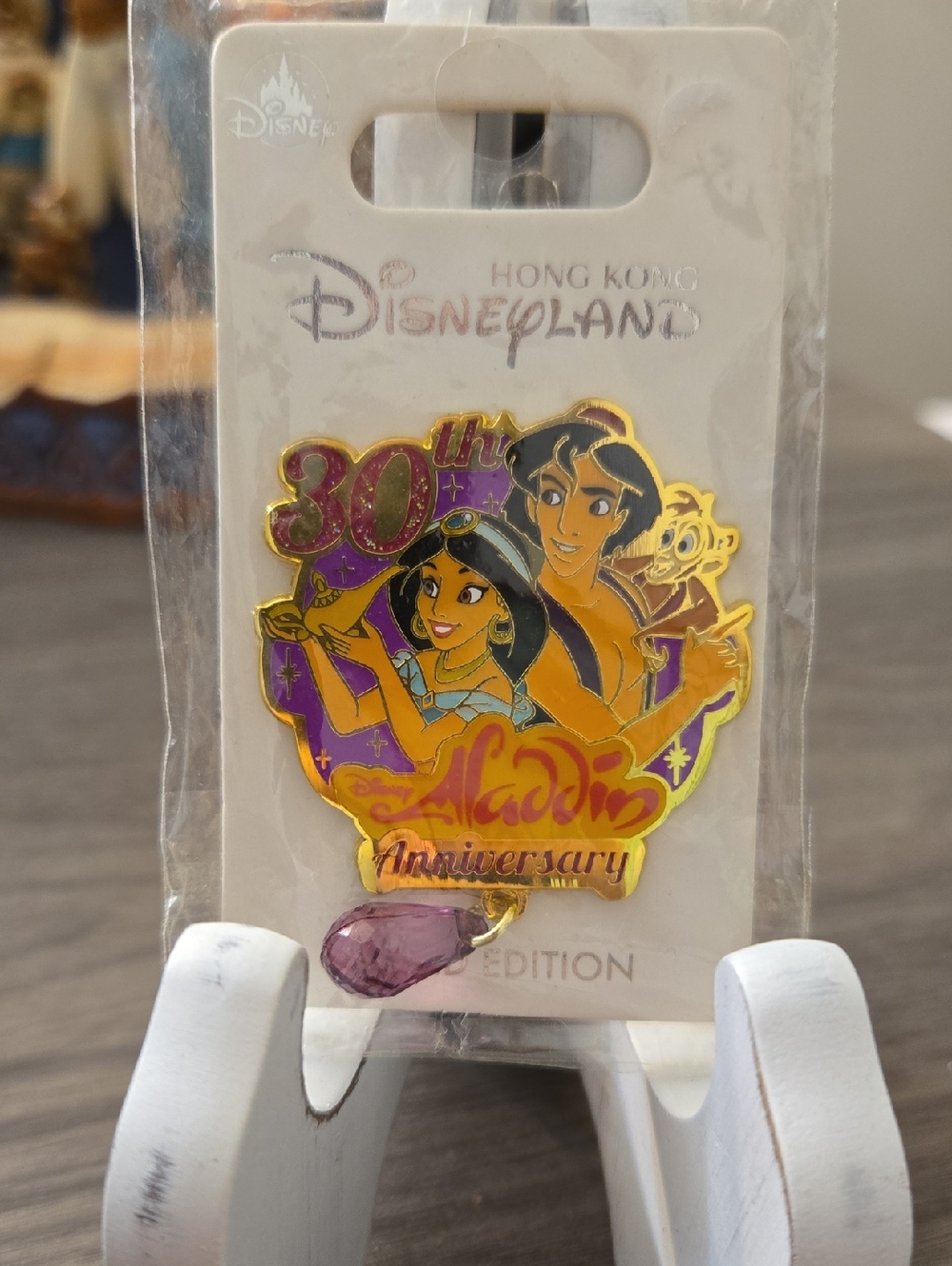 Disney Aladdin 30th Anniversary Gold Enamel Pin - Purple Accent
